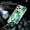 thumbnail image 4 of Marble Floral Pattern Case for iPhone 14 Pro, Soft Silicone Shockproof Clear Bumper Slim Fit Cover with Screen Protector MagSafe Wireless Charging Lens Protection Case,Green Marble, 4 of 9
