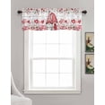 thumbnail image 3 of Valentine's Gnomes Linen Curtain Valance for Bedroom/Bathroom/Kitchen/Office/Living/Dining Room Windows,Rose Flower Woodgrain Pink Rod Pocket Topper Drapes Decorative Cafe Drapery Panel 42x12, 3 of 6