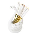 thumbnail image 1 of Organizador de soporte de cisne de cerámica, regalos decorativos con cubiertos de 6 tenedores Blanco Gloria Tenedor de cisne, 1 of 9