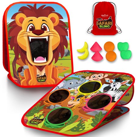 Safari Sling™ | 2-in-1 Bean Bag Toss Game for Kids | 5-Second Setup