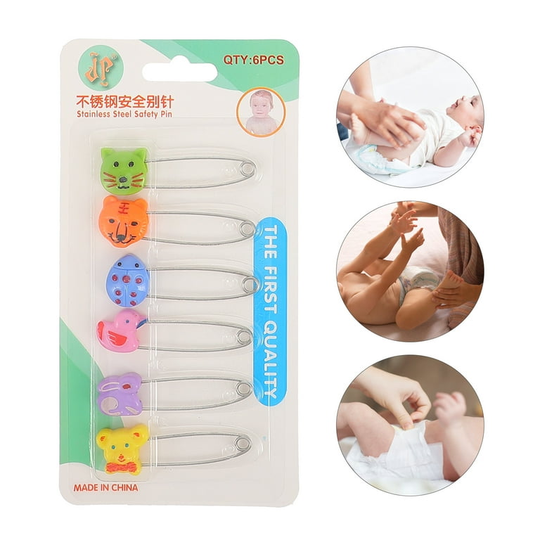30pcs Plastic Head Safety Pin Long Safety Pin Animal Safety Pin Baby Diaper  Pin