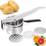 JmeGe Potato(fully steamed) Ricer/Fruit and Vegetables Masher Food Ricer Large Capacity 420ml-100% Stainless Steel(Silver)