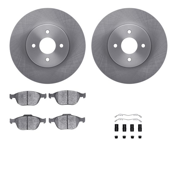 Dynamic Friction Company Front Brake Rotors with 5000 Euro Ceramic Brake Pads includes Hardware 6612-54027