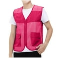 thumbnail image 2 of YLSDY Mens Breathable Mesh Vest Jacket Summer Casual Lightweight Cycling Travel Zip Up Vests Outdoor Fishing Work Waistcoat Hot Pink XXXXL, 2 of 8
