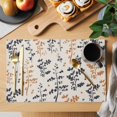 thumbnail image 2 of Orange Grey Botanical Placemats Set of 6, Rustic Country Spring Floral Summer Leaf Placemats for Dining Table, Place Mats for Kitchen Tabletop, Waterproof Wipeable Dining Table Mats Set, 2 of 9