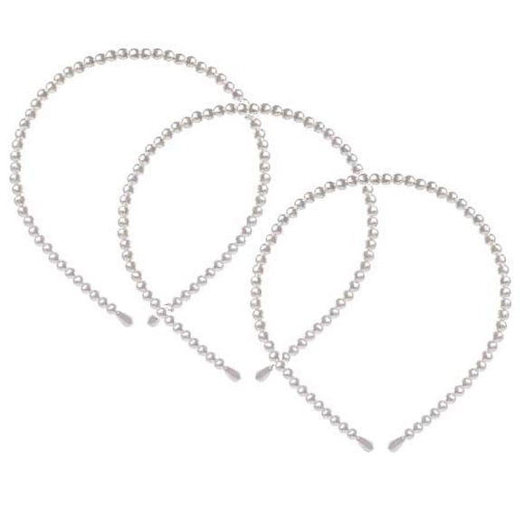 KDDOM 3 diademas de perlas de moda blancas con perlas de imitación y diamantes de imitación, diademas para el pelo de novia, accesorios para el pelo de boda, diademas de perlas para mujeres y niñas