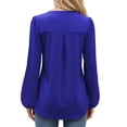 thumbnail image 3 of Weardear Women's Puff Long Sleeve Tops Pleated V Neck Fall Tunic Shirts Casual Loose Blouse, 3 of 8