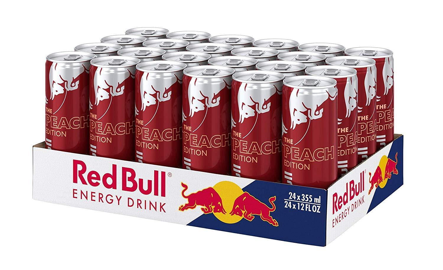 Red Bull Peach Edition, PeachNectarine Sugar Free Energy Drink, 12 Fl Oz (Pack of 24)
