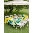 thumbnail image 4 of Outdoor Tablecloth with Umbrella Hole for Patio/Picnic/Party/Camping, Summer Lemon Waterproof Table Cloth Rectangle Table Cover Washable, Botanical Fruit Leaves Yellow Green Striped (54"x 80"), 4 of 9