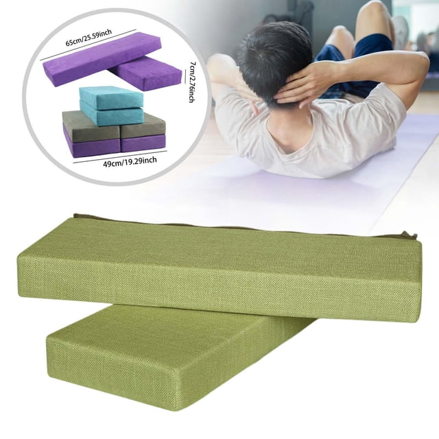 Quzzie Yoga Bolster Pillow Rectangular Support Cushion Block Sponge Suede Cloth Removable Cover Suitable for Restorative Yoga Meditation Prenatal Yoga Shoulder Stand Home Relaxation Linen Green