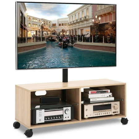Rfiver Wood Tv Stand Media Console With Mount And Wheels For Most 32 37 40 43 47 50 55 60 65 Floor Stands Oak Melamine Board Tw5001 Rfiver Wood Tv Stand Media Console With Mount And Wheels For Most 32 37 40 43 47 50 55 60 65 Floor Stands Oak Melamine Board Tw5001