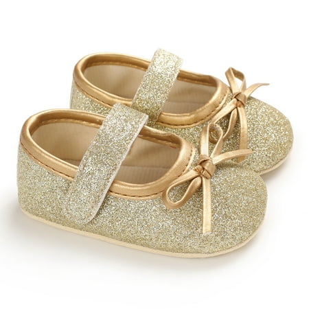 

Toyella Baby Princess Shoes Sequined Toddler Shoes Gold 11cm