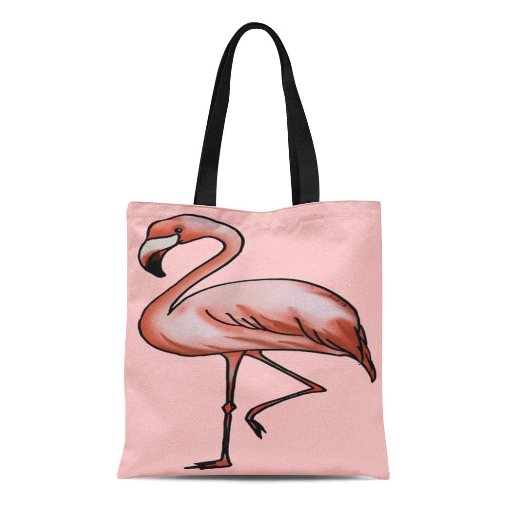 Reusable Women Flamingo Flower Shopping Bags Portable Tote Pouch Foldable Supply 