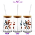 thumbnail image 2 of Patriotic Brittany Spaniel 4th of July Independence Paws 16oz Glass Cup Mug Brittany Dog Lover Gifts Idea Glass Can with Bamboo Lid and Straw - 02010, 2 of 5
