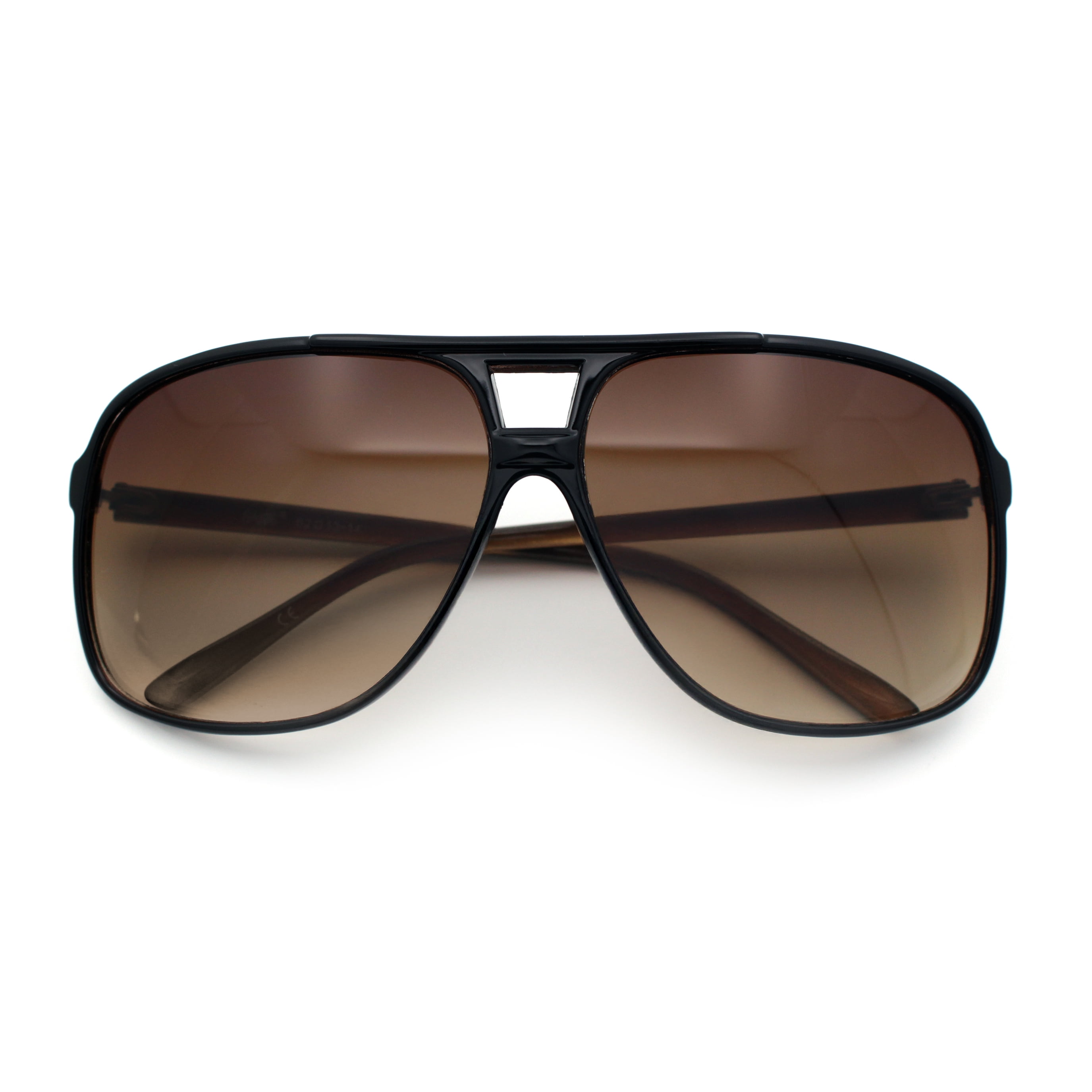 SA106 Oversize Large Thin Plastic Racer Mens Sport Sunglasses Black Brown