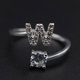 thumbnail image 3 of Anillo Ajustable Letra W Inicial Plata Fina .925 Joyería, 3 of 4