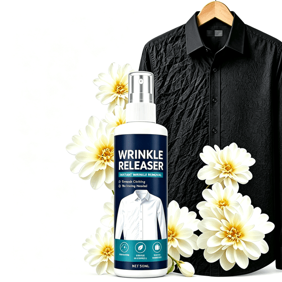 Wrinkle Release Spray, Dailyard Instant Crease Remover, Travel Size 50ml, No Iron, Static-Free, Smooths Fabrics