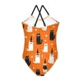 thumbnail image 2 of Girls' One-piece Swimsuit Cross Back Bathing Suit Beach Surfing Sizes 3T-10T Black Cat and White Cat, 2 of 9