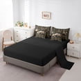thumbnail image 5 of Castle Fairy Leopard Plaid Sports Car Bedding Comforter Set 7pcs for Boys, Pattern Art Queen Bedding Sets for Bedroom, Gold Black,Black Reversible, 5 of 7