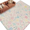 thumbnail image 2 of 5'x8' Area Rugs, Colorful Flowers Indoor Outdoor Area Rug for Living Room Bedroom, Polka Dots Spring Modern Retro Washable Bathroom Rugs Kitchen Floor Carpet Mats Home Decor Aesthetic, 2 of 8