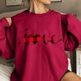 thumbnail image 1 of Aqestyerly Saint-Valentin Amour Imprimé Mode Femme Manches Longues Col Rond T-Shirt Impression Blouse Ample Hauts, 1 of 3