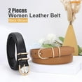 thumbnail image 6 of WHIPPY Women Leather Belts Ladies Dresses Belt for Jeans 2 Pack, 6 of 8
