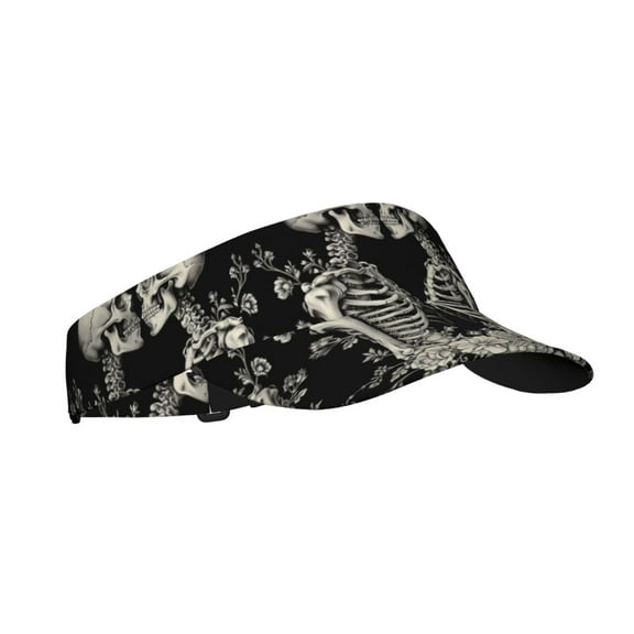 Balery Skeletons Love Flowers Sport Wear Athletic Visor Sun Sports Visor Hat Visor Adjustable Cap for Women and Men (One Size)