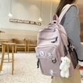 thumbnail image 4 of Cute Aesthetic Backpack for School Middle Student Travel White Backpack Teens Girls Book Bags - Pink, 4 of 6