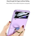thumbnail image 5 of SaniMore for Samsung Galaxy Z Flip 3 (6.7" 2021) Case, Wireless Charging [360 Degree Rotating Ring Bracket] [Wrist Strap] [Tempered Film Protector] Rugged Slim Shockproof Anti-fall Shell, Pink, 5 of 10