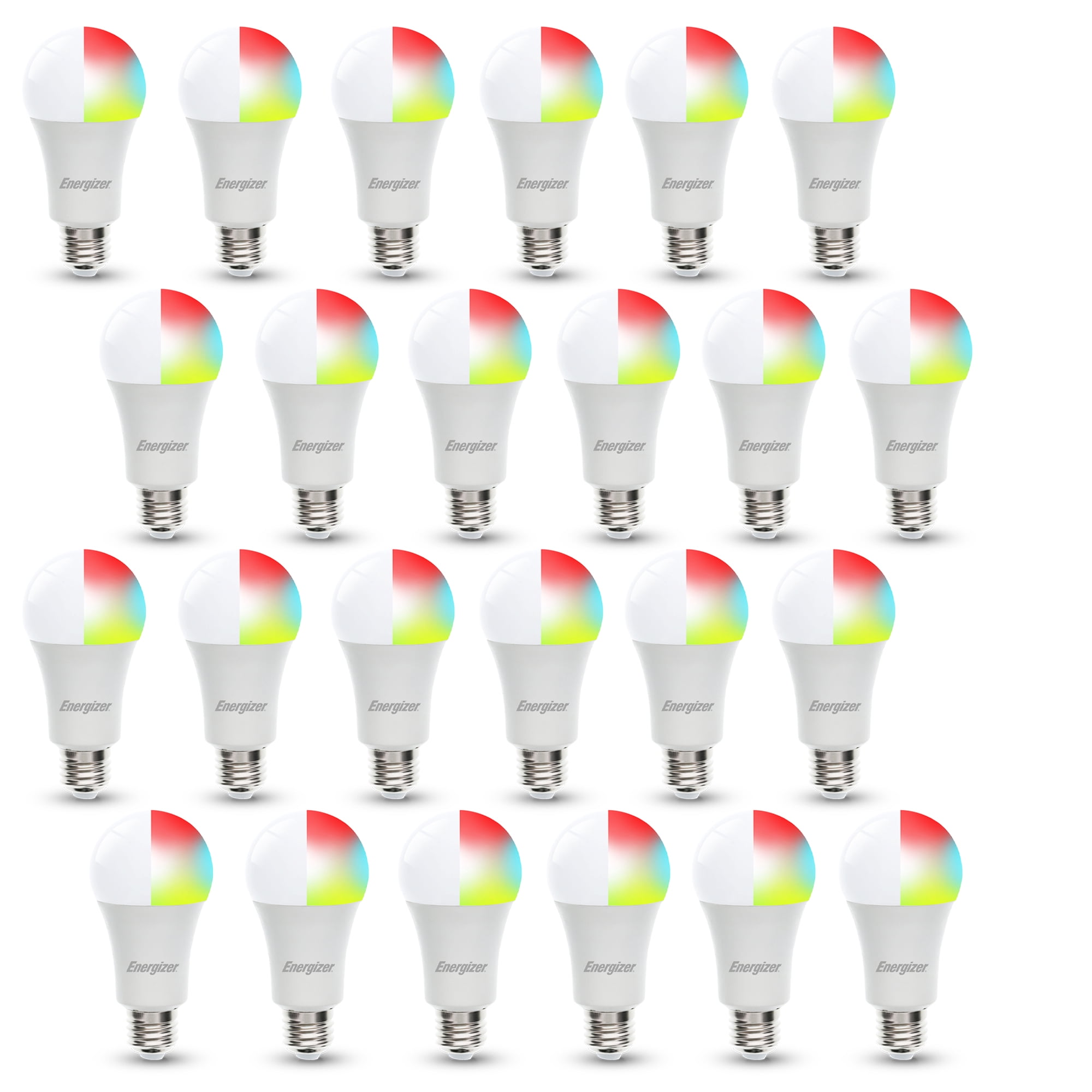 Energizer 24-Pack Smart Wi-Fi Multi-Color and Single White LED Light Bulb, A19 Shape, E26 Base