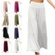 thumbnail image 4 of Pantalones de verano para mujer costuras cómodas de color sólido pantalones de pierna ancha para mujer cintura alta para correr para uso diario ANGGREK Otros, 4 of 5