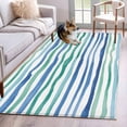 thumbnail image 3 of Rectangle Area Rug 4x6ft,Oceans Style Striped Washable Carpet Non-Slip Runner Accent Rugs Indoor Floor Mat for Bedroom Living Room Decor,Blue-green Geometric Line, 3 of 9