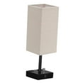 thumbnail image 2 of Bedside Lamp with USB Port Dual Outlets with Linen Shade NightStand Lamp Beige, 2 of 9