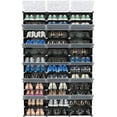 thumbnail image 5 of 12 Tier Portable Shoe Rack Organizer 72 Pair Covered Shoe Storage Shelves Rack 36 Grids Tower Shelf Storage Cabinet Stand Expandable for Heels,Boots,Slippers,Perfect For Entryway,Hallway,Closet,BLACK, 5 of 13
