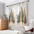 thumbnail image 2 of Yayeee Window Curtains Light Filtering 63"x42" Grommet Panel Pair Home Living Room Decor, Brown Christmas Trees, 2 of 7