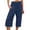 Navy, variant on QQAMB Capri Pants for Women Wide Leg Yoga Pants with Pockets Women's Loose Wide Leg Pants High Waist Straight Pants Casual Pants Coffee XXL