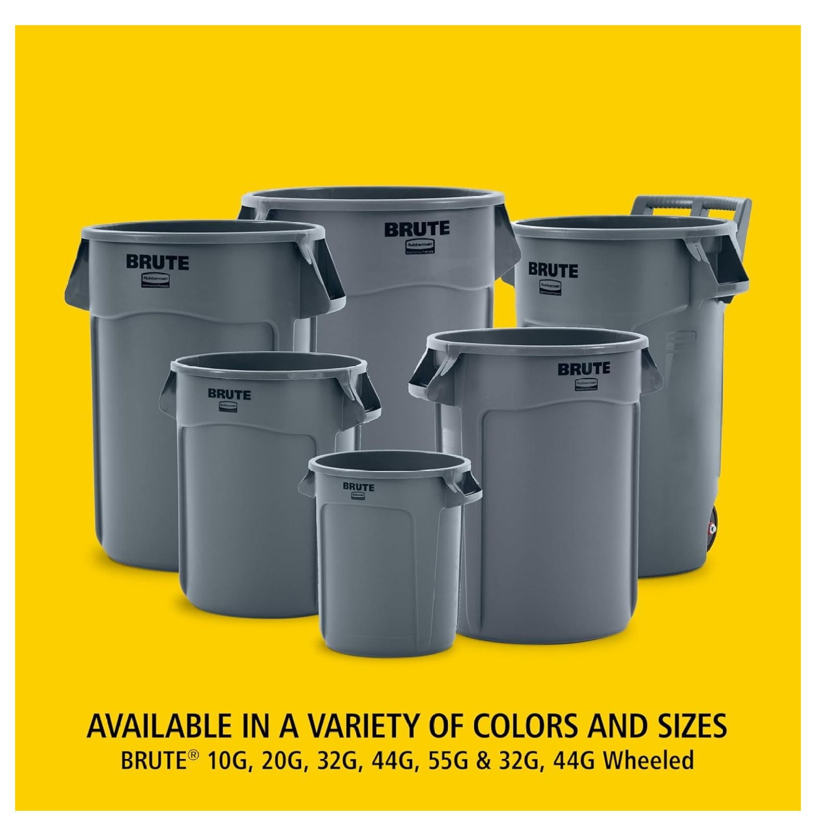 20 Gallon Round Trash Can - Heavy Duty Brute Waste Container for Home, Office, Construction - Black