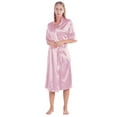 thumbnail image 6 of EFINNY Couple Silk Robes for Women and Men Long Bridesmaid Half Sleeve Wedding Party Satin Robes Sleepwear,Women, 6 of 6