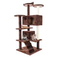 thumbnail image 1 of 52" Solid Cute Sisal Rope Plush Cat Climb Tree Cat Tower Brown, 1 of 8