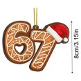 thumbnail image 2 of 3 PC Six Seven Christmas Ornament 2025, Funny 67 Meme Ornament, Funny Christmas Ornaments 2025, Santa Ornaments for Christmas Tree, Stocking Stuffers for Teens (Gingerbread 67), 2 of 2