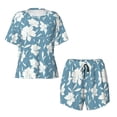 thumbnail image 4 of Naloa Lilies Flowers Women's Short-Sleeved Pajama Set, Loungewear, Summer pajamas, Breathable Cozy - XX-Large, 4 of 9