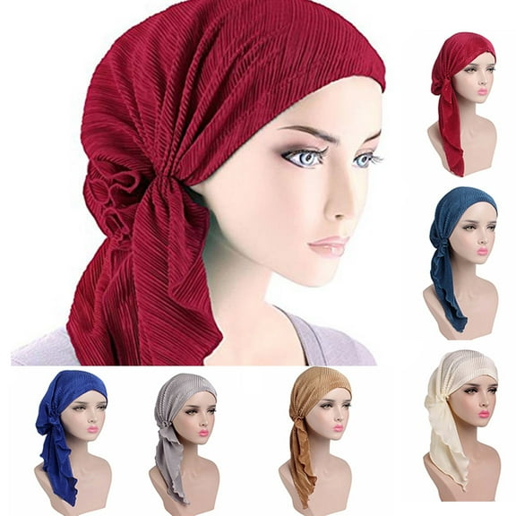 Ludlz Women Elegant Chemo Cap With Scarfs Cancer Hair Loss Sleep Beanie Headwraps
