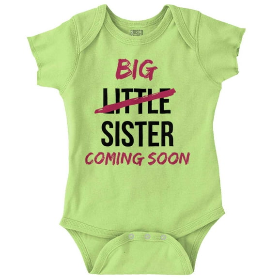 Big Sis Little Sister Coming Soon Bodysuit Jumper Girls Infant Baby Brisco Brands 12M