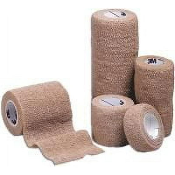 Coban Self-Adherent Wrap  Lightweight, Latex-free, Sterile, 4'' x 5 yds, Tan, Case of 18