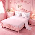 thumbnail image 3 of meiyoeat Pink Coquette Bowtie 7 Pieces Full Size Bedding Sets For Girls,Kids Personalized Letter S Print Full Size Bed in a Bag,Pink Reversible, 3 of 7