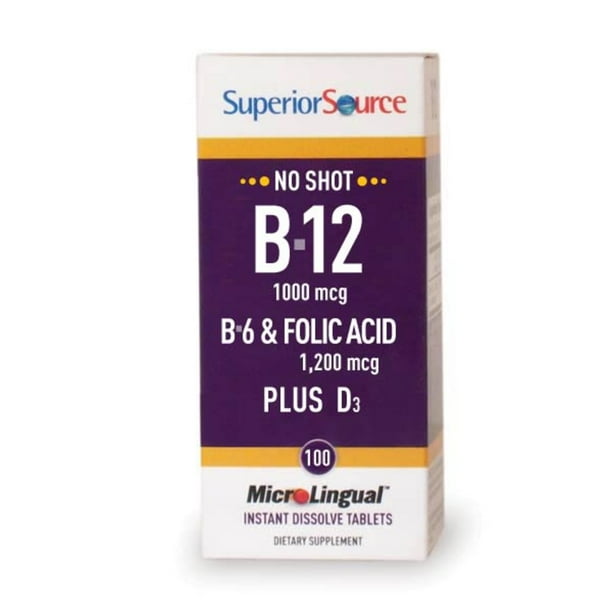 B121000mcg/ B6/Folic Acid/withVitaminD1000IU Superior Source 100