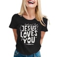 thumbnail image 3 of T-Shirt Décontracté Imprimé à Col Rond et Manches Courtes pour Femmes Tendance pour Usage Quotidien Hauts à la Mode pour Femmes, 3 of 3