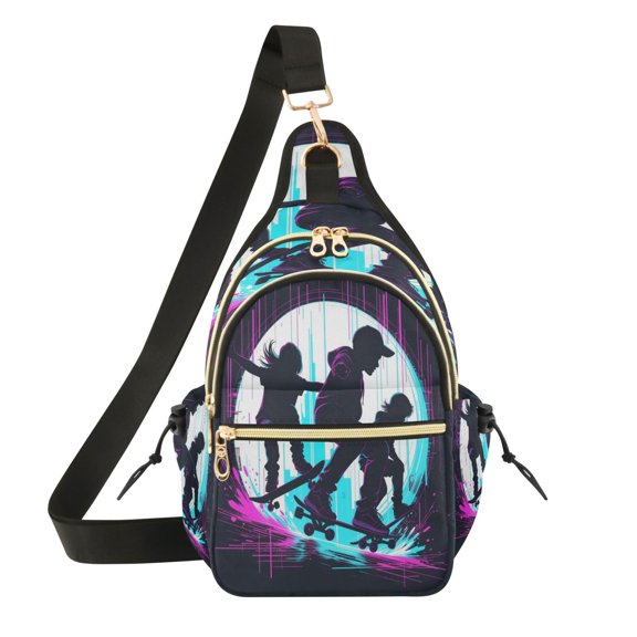 Women Crossbody Bag Fashion Neon-skate Printed Sling Bags Shoulder for Women