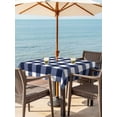 thumbnail image 4 of Square Outdoor Tablecloth with Umbrella Hole Navy Blue Check Outside Table Cloth Waterproof Patio Table Cover Farmhouse Buffalo Plaid Blue Zipper Tablecloths for Picnic Party Camping 54x54 Inch, 4 of 8