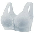 thumbnail image 3 of Sakmal Minimizer Womens Bras Front Closure No Underwire Lace Bralette Blue Soft T-Shirt Bras for Ladie M, 3 of 3
